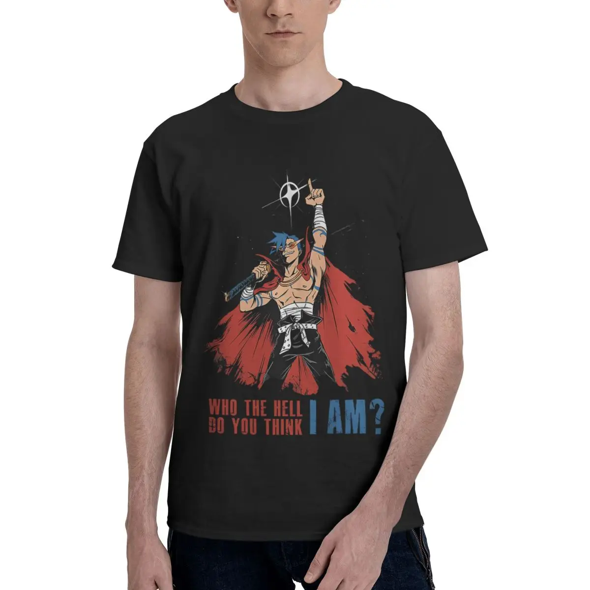 

Kaminan Tengen Toppa Gurren Lagann, 100% хлопок, повседневная дышащая удобная одежда, мужские футболки, забавная рубашка