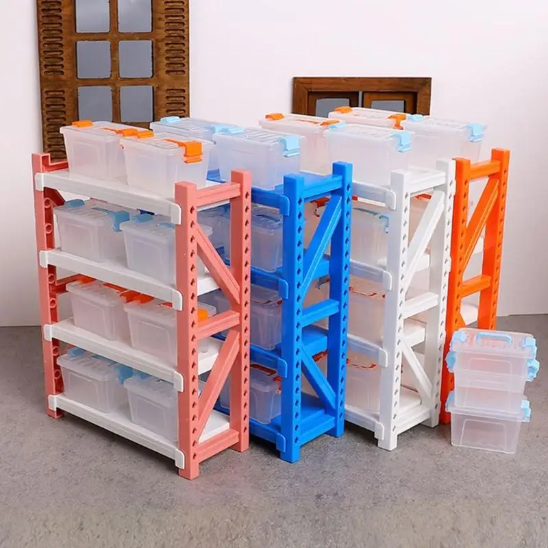 MultiTier Poppenhuis Opbergplank Organisator Box Voor Miniatuur Speelgoed En Model Display Magazijn Scène Instelling Accessoires