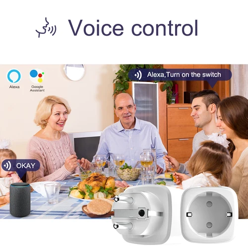 Imagen 2 del producto SIXWGH-enchufe inteligente para hogar, WiFi, 16A, UE/FR, Cozylife, Control remoto, temporizador, Monitor de potencia, compatible con voz, Google Home, Alexa