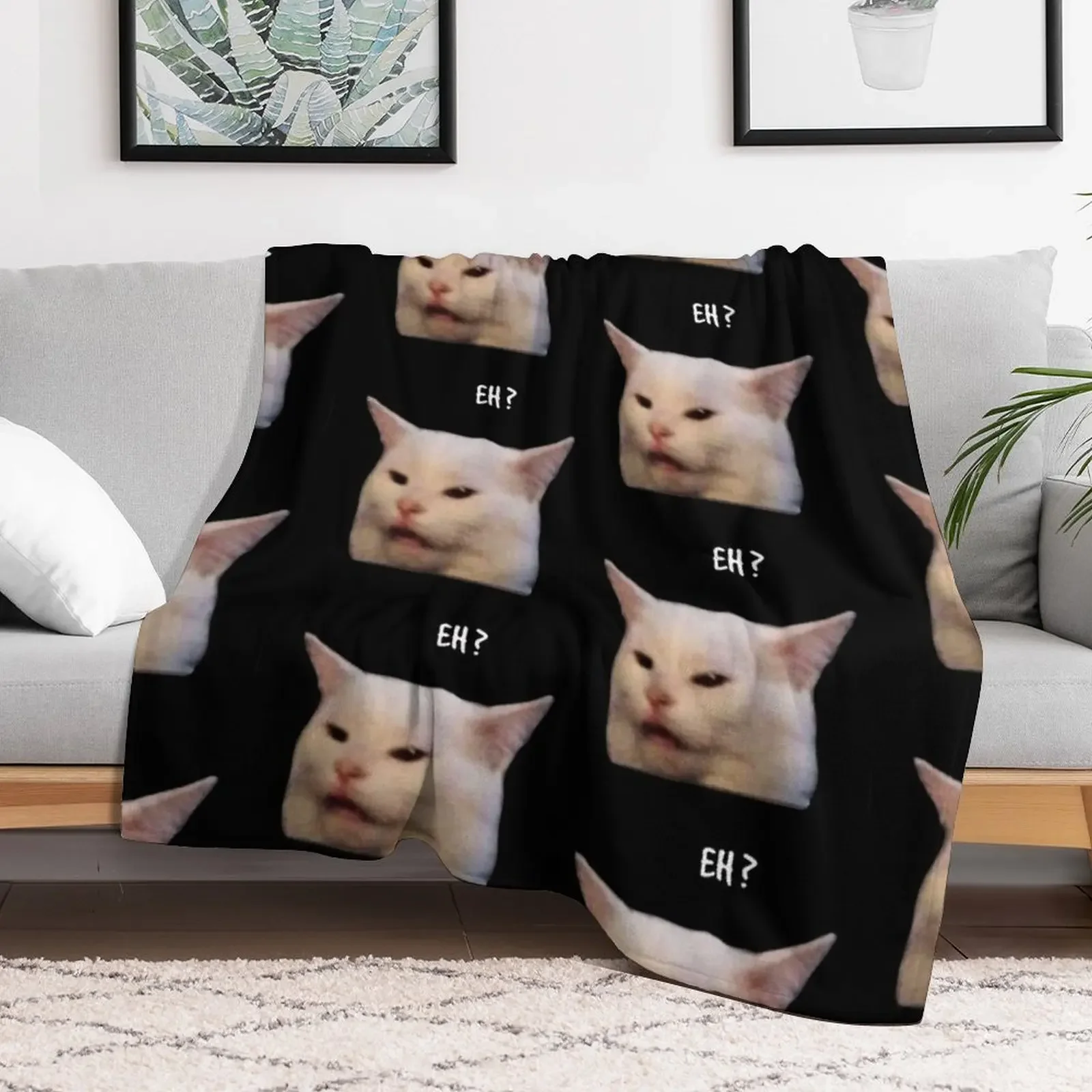 Smudge the cat, table cat -funny memes Throw Blanket for winter Retros For Baby Blankets