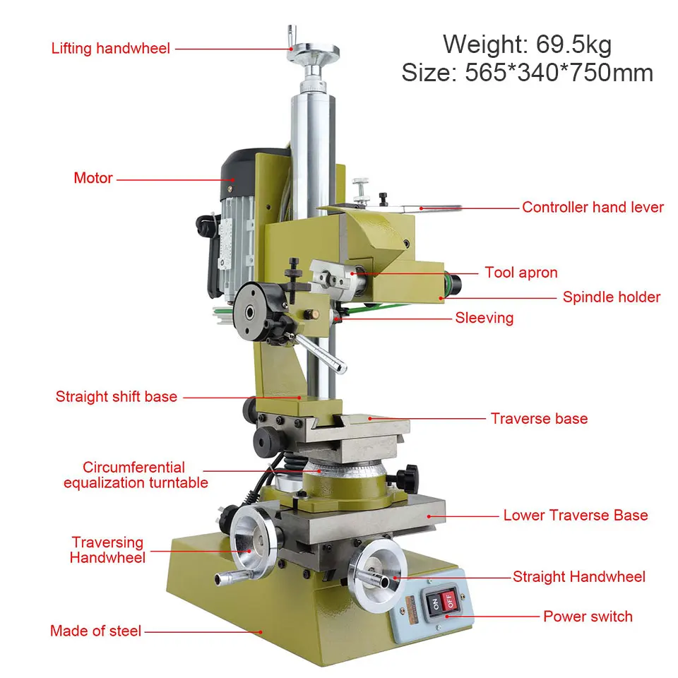 New Jewelry Engraving Machine Multifunctional Cylindrical Flower-Cutting Equipment for Metal Wood Bracelets Rings Carving Tools