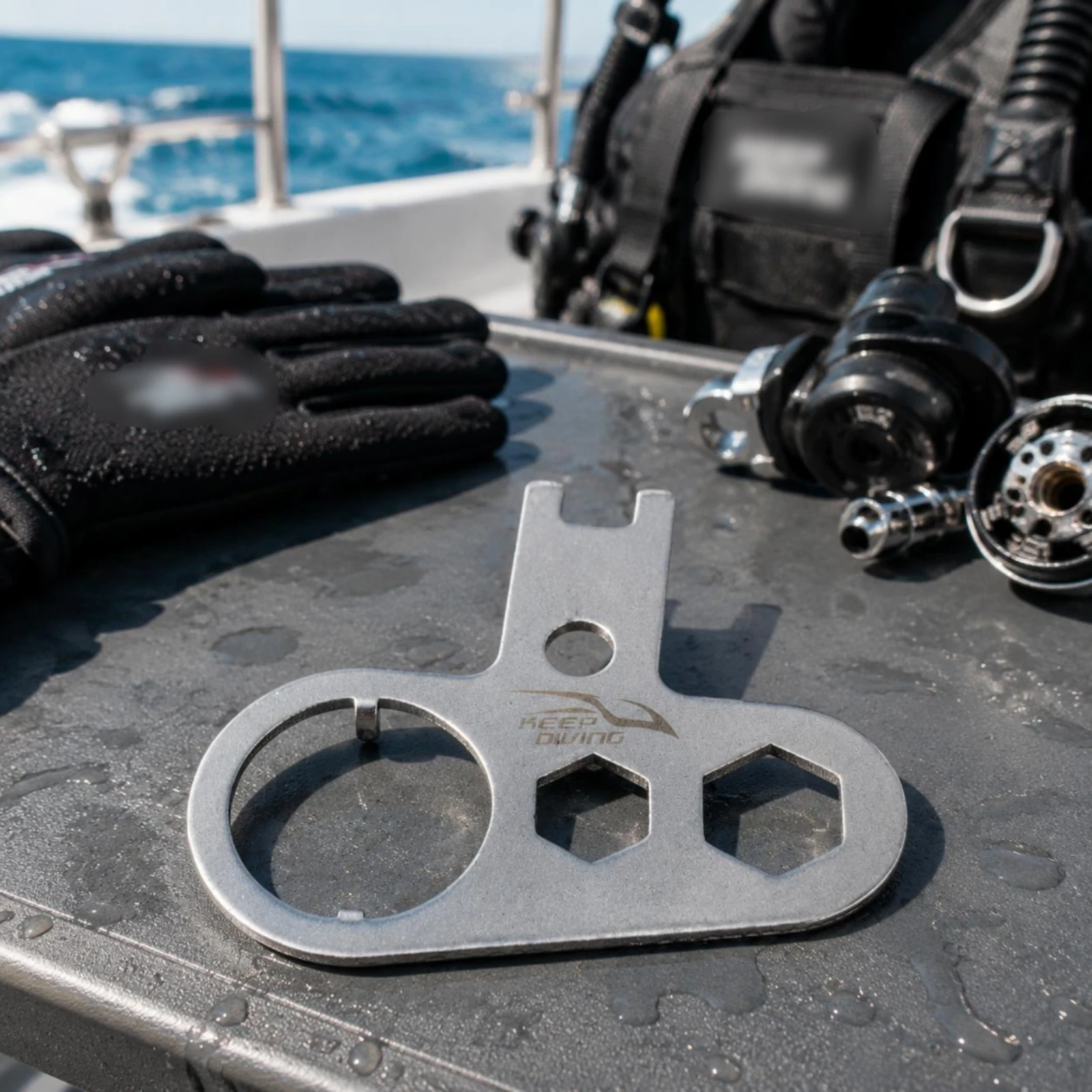 BCD Inflator Wrench Stainless Steel K Valve Repair Wrench BCD Inflator Valve Tool Long-Lasting Dive Gear Multifunction