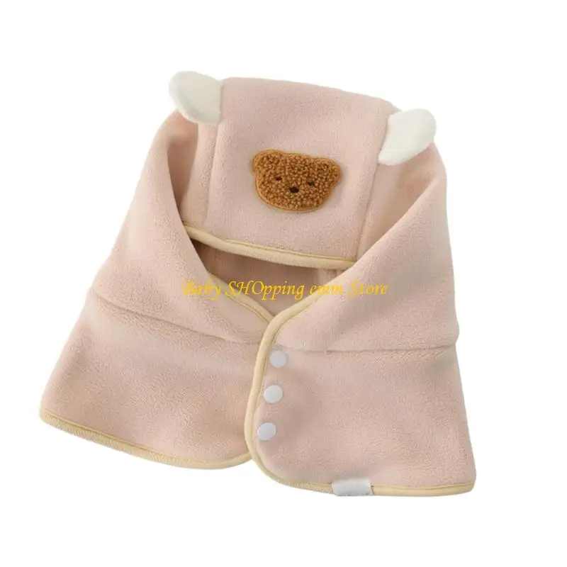 

23GD Heat Baby Hooded Scarf Winter Hat Windproof Neck Warmer for 2-6 Year Old Use