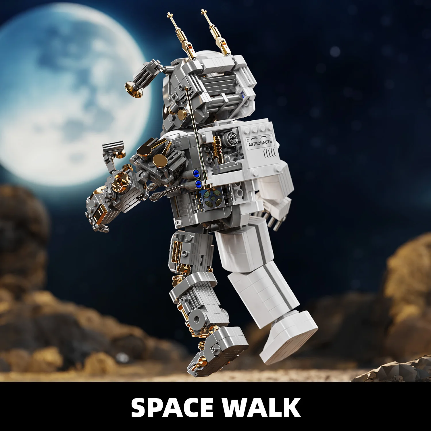 860PCS Building Blocks Toy Astronaut Model 3D Puzzle Aerospace Astronauts Assembly Bricks Educational Toys Set Christmas Gifts