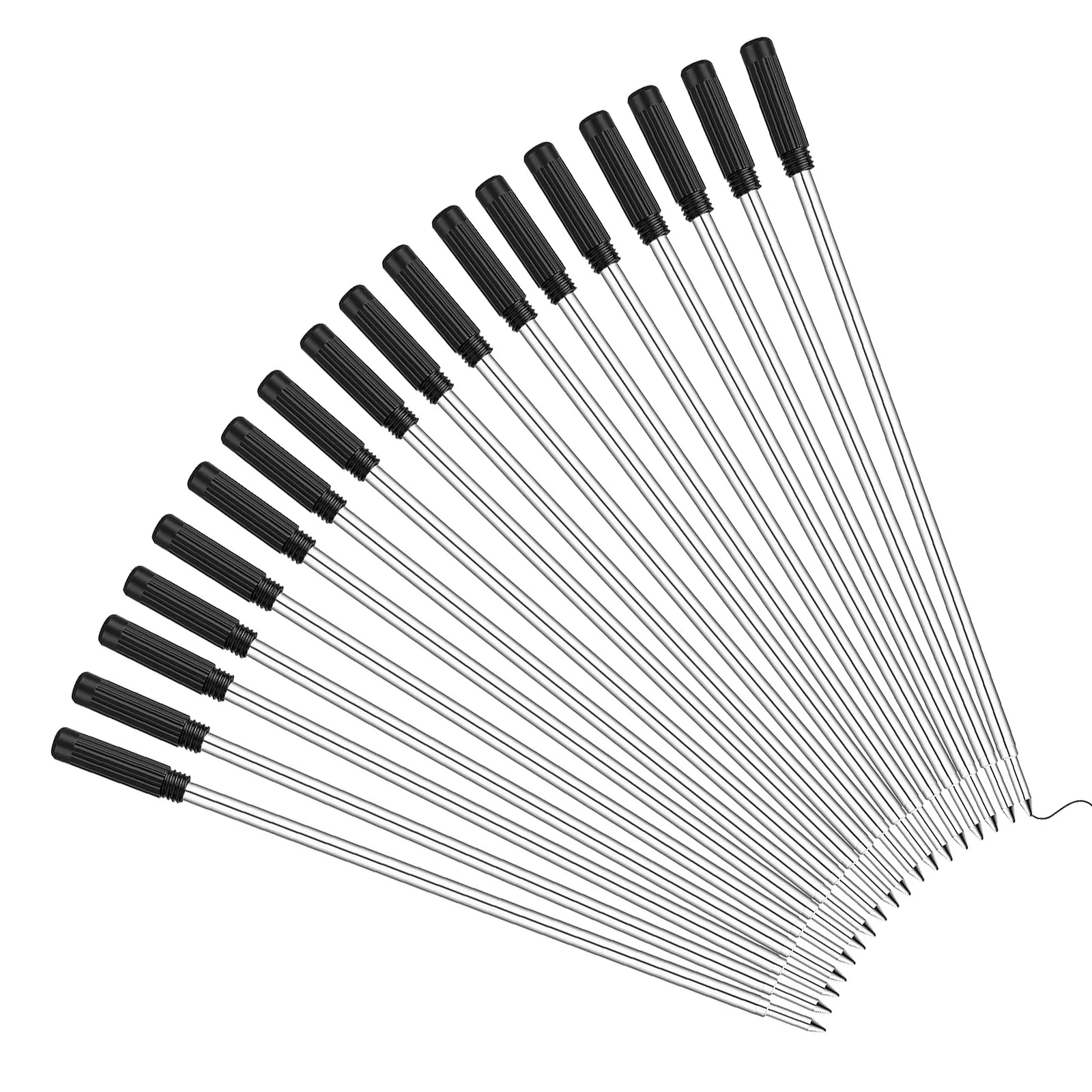 200Pcs Metal Ballpoint Pen Refills Black Smooth Writing Medium Point 1.0mm Replaceable Ink Cartridges Compatible Pens