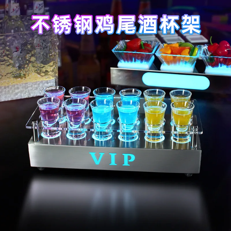 

Creative Acrylic Bullet Cup Holder Bar KTV Luminous Holder Luminous Wine Set Foreign Wine Holder BaijiuWine Set