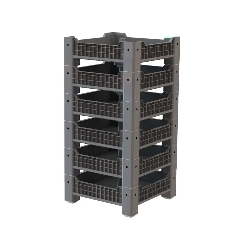 Plastic Insect Breeding Trays Customized Size 1000x1000x355mm PP Black Fly Mealworm Stackable for BSF Farming