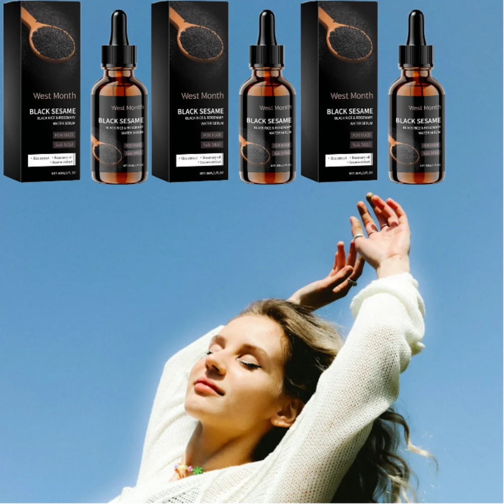 

1/3PCS Black Sesame Hair Strengthening Oil Improve Damaged Split Ends Dry Frizz Repairing Nourishing Shiny Dense Hair Care Serum