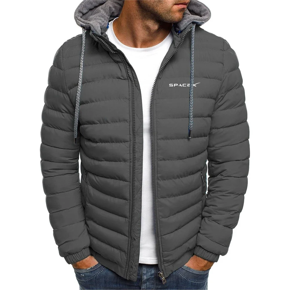 SpaceX Space X Logo 2023 Men's New Autumn Jackets Business Casual Sports Outdoor Winter Coats High Quality Cotton Clothing Parka