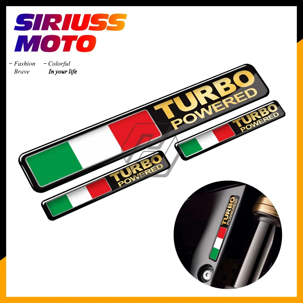 

3D Italy Flag Turbo Powered Sticker Motorcycle Tank Decal Car Tail Turbo Stickers