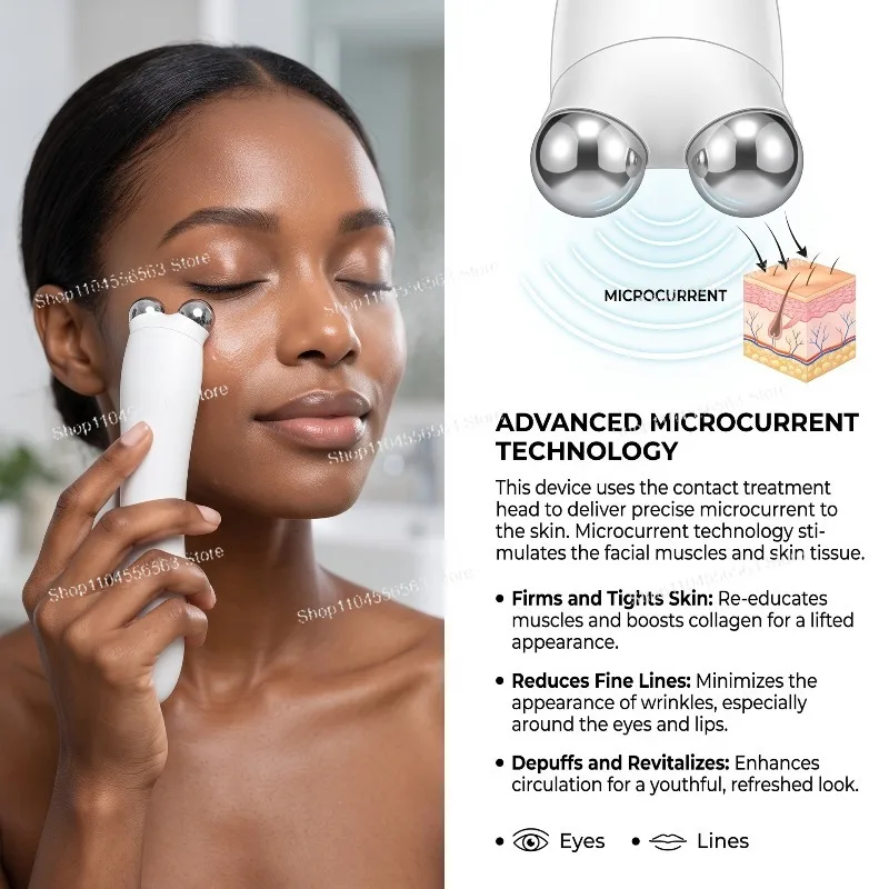 EMS Micro-current Beauty Instrument, Red Light Eye Lip Care Massage Instrument
