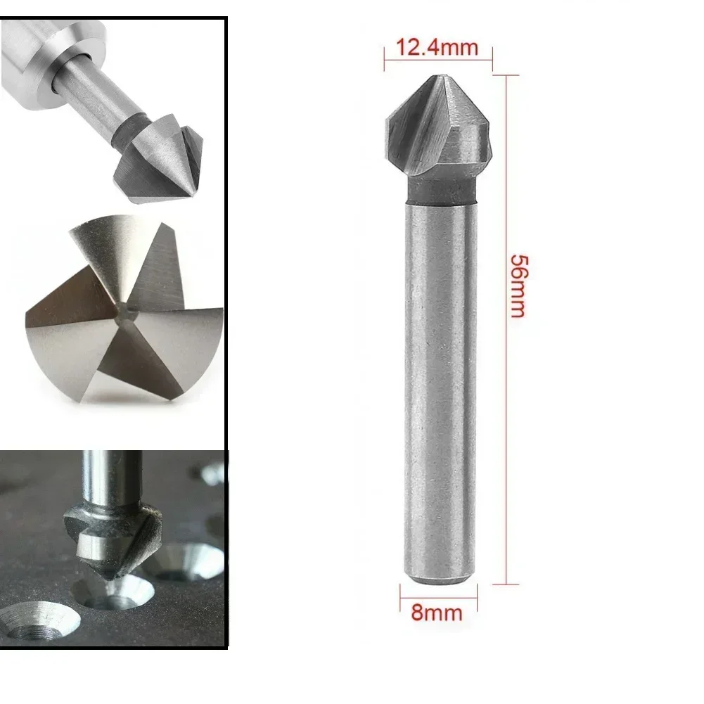 3Flute HSS Countersink Drill Bit 90 Degree Chamfer Cutter Chamfer Chamfering Tools Drill Bit 6.3/8.3/10.4/12.4/16.5/20.5mm