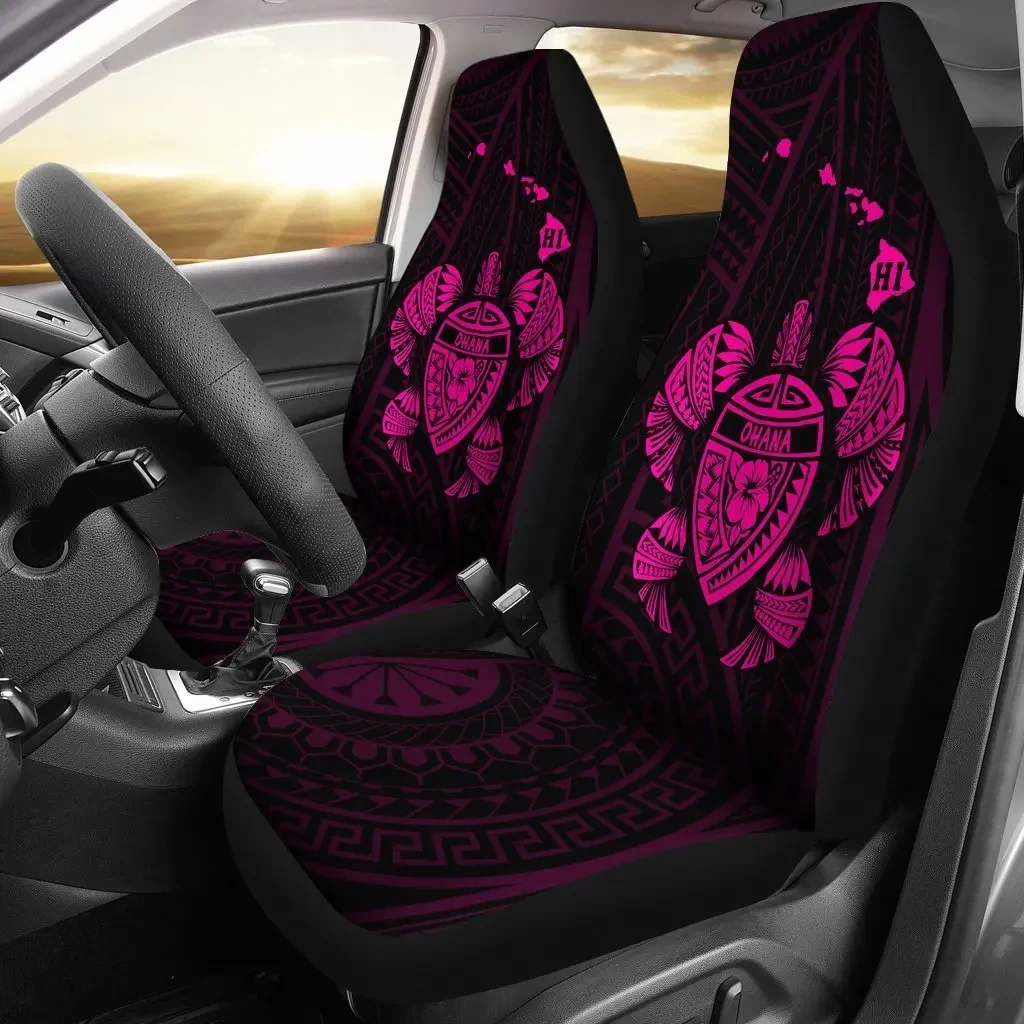 Hawaii Turtle Hibicus Map Seat Cover Car Seat Covers Set 2 Pc, Car Accessories Car Mats - Pink