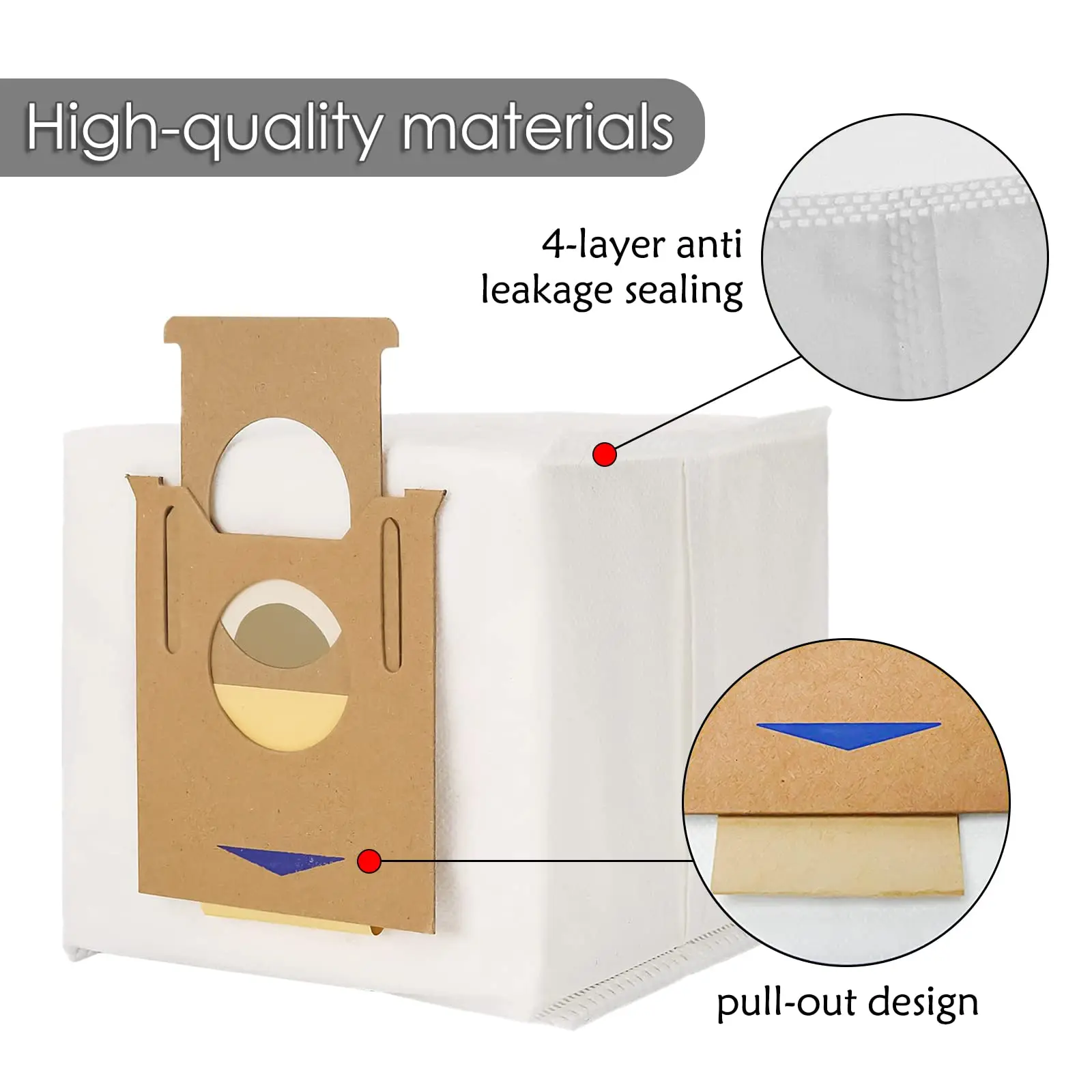 Staubbeutel für Ecovacs DEEBOT T9 AIVI OZMO T8 AIVI T8 Max T8 Serie N8 Pro Plus N8 Pro Zubehör Roboterstaubsauger Ersatzteile – Detail 3