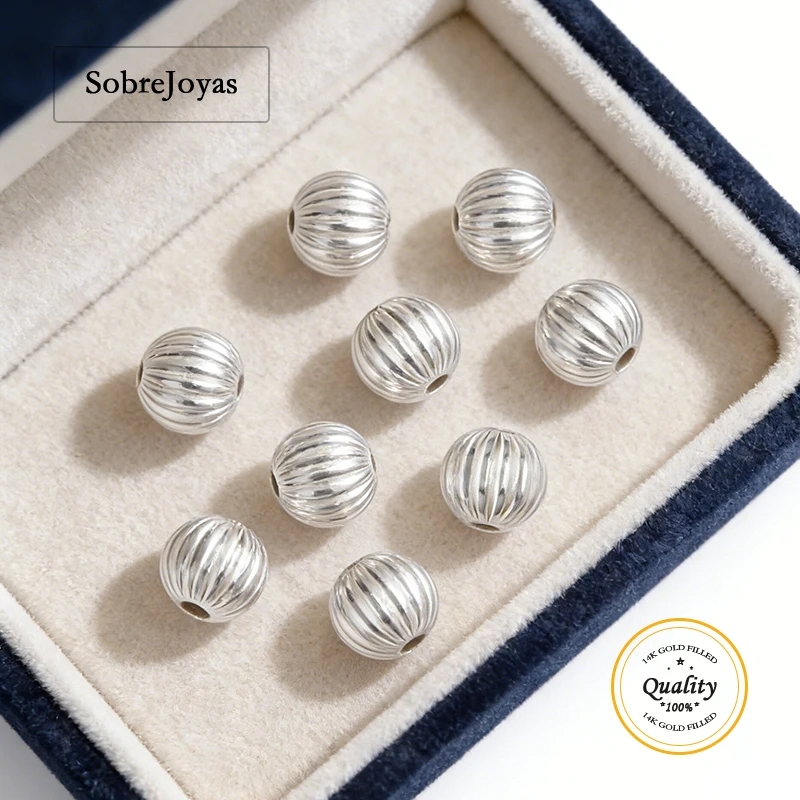 

925 Sterling Silver Corrugated Bead Light Silver Beads for DIY Jewelry Making Accessories Jewelry Findings