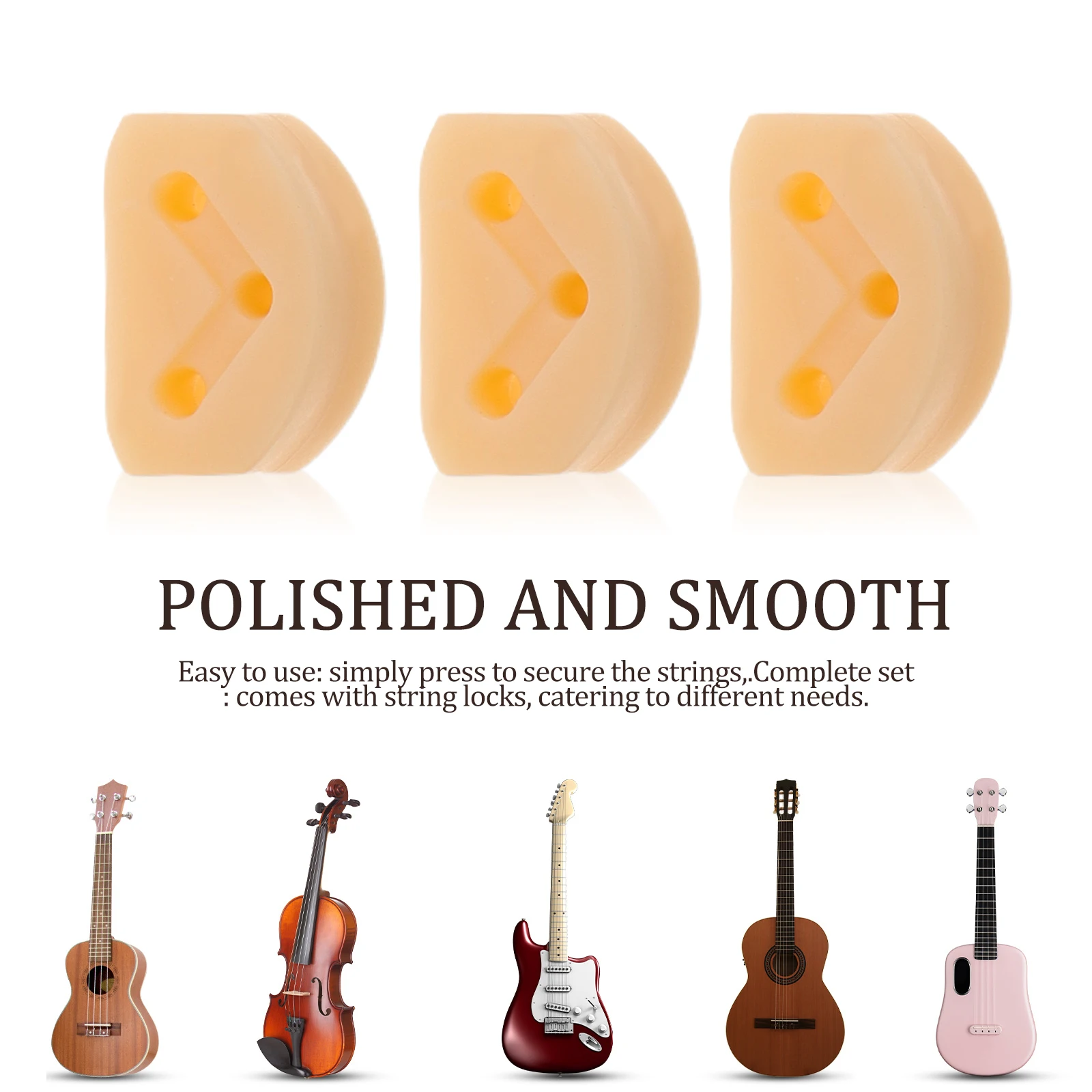 

6 Pcs Guitar String Buckle Ukulele Strap Button Acoustic Parts Component Lock Accessories Plastic Replacement