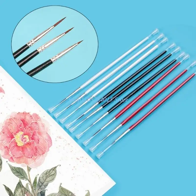 R6FF 30x/SET kleine Liner Pinsel Pinsel Pinsel Pinsel mit 3 Größe #0 #00 #000