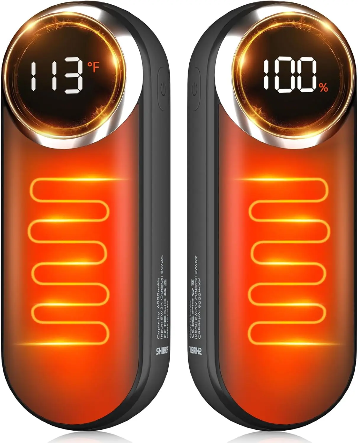 

Rechargeable Hand Warmers 2 Pack - Magnetic AI Electric Hot Hands with LED, 3 Heat Settings, 15H Battery Life, Portable Heater f