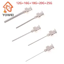 12G+16G+18G+20G+25G 5pcs Stainless Steel Needle Blunt Tip Syringe Dispenser Needles Dispensing Glue Accessories And Supplies