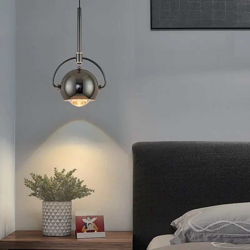 Nordic Minimalist Bedside Chandelier Creative Liftable Small Pendant Light for Bedroom Background Wall Modern Designer Lamp