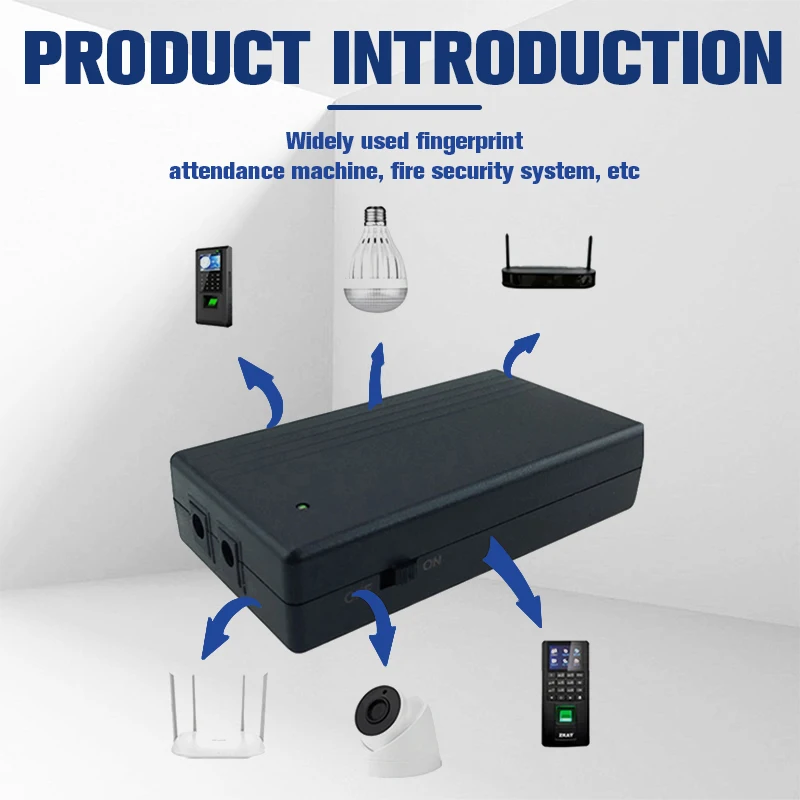 Imagem -02 - Mini Ups Segurança Ininterrupta à Espera Bateria Fonte de Alimentação de Backup para Câmera Segurança Roteador Computador Monitoramento 5v 2a 44.4w