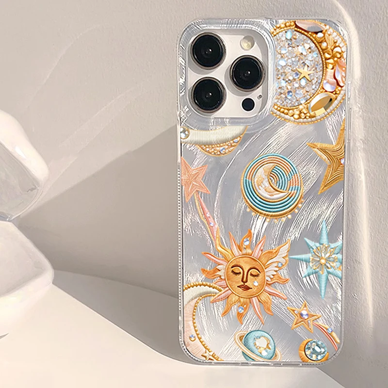Coque de téléphone Mystique Soleil Lune Étoile pour Samsung Galaxy S26 S25 Ultra S24 FE S23 S22 Plus A56 A53 A56 A36 A55 A16 Housse Antichoc