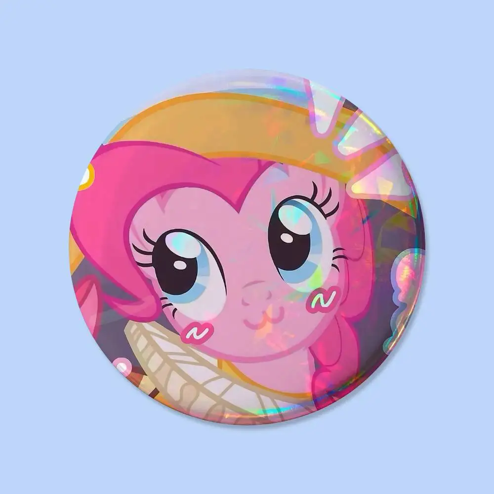 P-Pinkie P-PieS Niedliche Abzeichen 25 32 44 58 75 mm Runde Cosplay-Pins Taschendekoration Fans Sammlerstücke Freunde Geschenke Brosche Souvenir – Detail 4