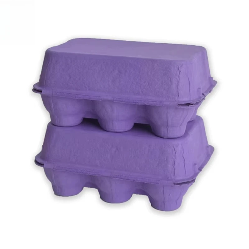 30Pcs color biodegradable egg tray green yellow pink empty carton for sale, egg carton tray 6 holes