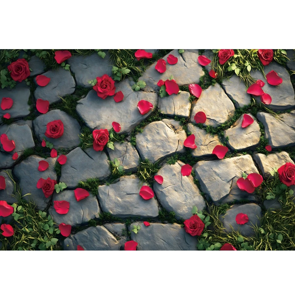 꽃 스톤 로드 배경 사진 스튜디오, 발렌타인 데이, 결혼식, 생일 파티, 행사, 바닥 장식