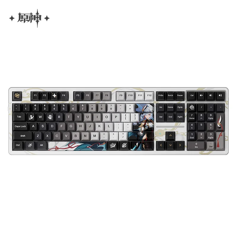 Genshin Impact Shenhe Keyboard Wired 108keys Keyboard Pbt Customization Gaming Mechanical Keyboard Rgb Hot swapp For Gamer Gifts