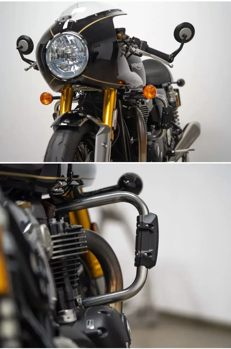 FOR Retro Modified Crash Bar for Bonneville T100/T120 Speed Twin Stainless Steel Engine Guard Smooth Body-Hugging Design