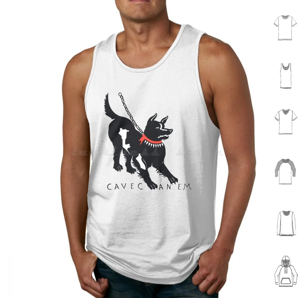 Cave Canem ( Beware Of Dog ) Tank Tops Print Cotton Cave Canem Pompeii Dog Beware Of Dog Mosaic Roman Mosaic