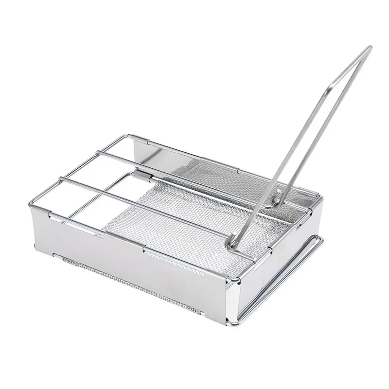 Foldable Bread Rack Stainless Steel Toaster Plate Portable Outdoor Camping Bread Toaster Grill for Camping Kitchen