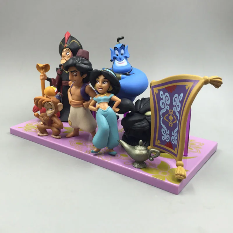 Disney Aladin y la lámpara mágica Jafar Jasmine Aladdin conjunto de figuras de acción de juguete Anime GK muñeca lindo Brinquedos regalo para niños niñas