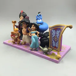 Disney Aladin And The Magic Lamp Jafar Jasmine Aladdin Action Figures Set Toys Anime GK Doll Cute Brinquedos Gift For Boys Girls