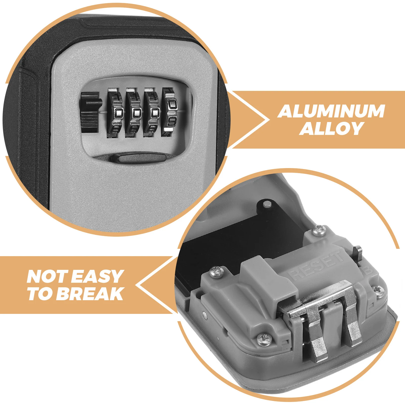 Lockbox for Keys Aluminum Alloy Weatherproof Combination Lock Box Portable Outdoor Key Safe Security Organizer for Rental Home