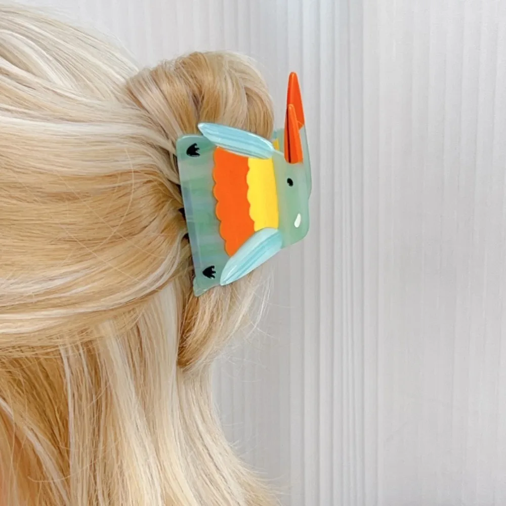 

Sweet Cartoon Bird Shark Clip Vintage Acetic Acid Woodpecker Hair Claw Non-slip Hairpin Acetate Shark Clip Party