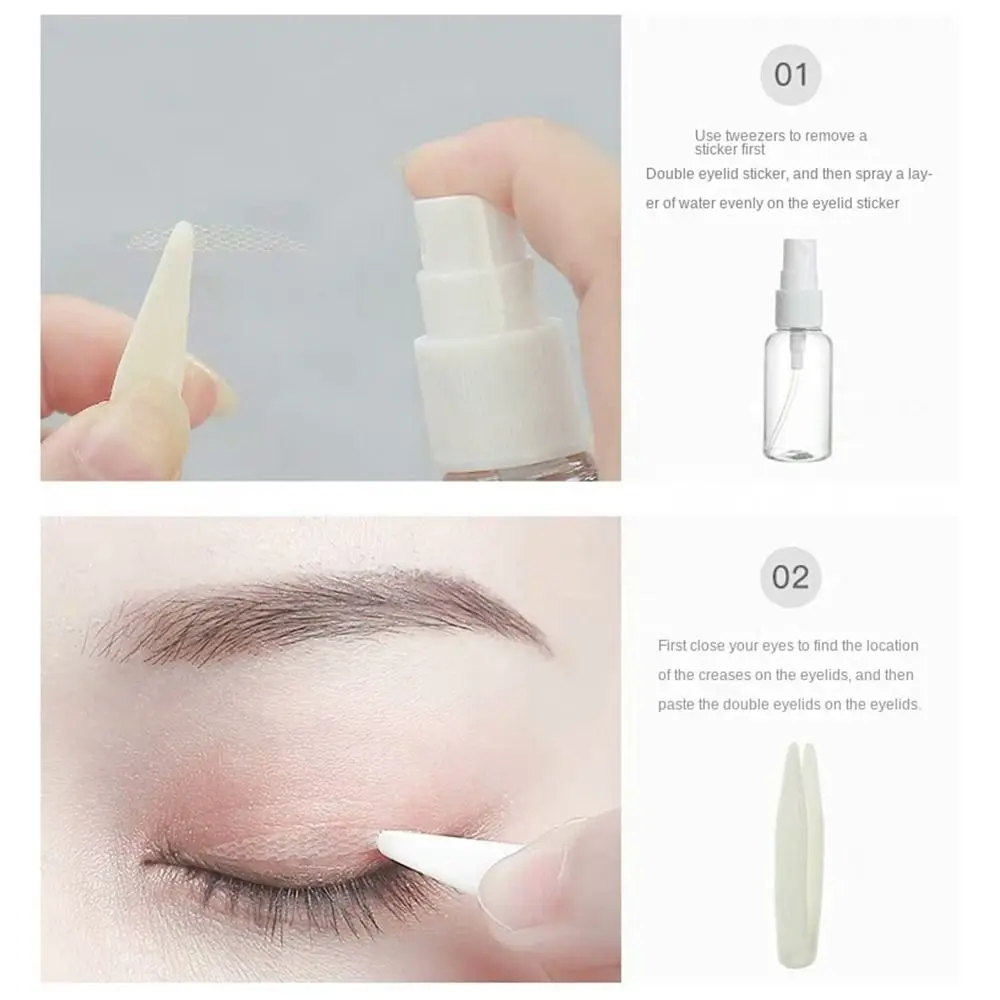 Autocollants invisibles pour les yeux en maille de dentelle pour femmes, outils de maquillage, ruban à double paupière, fibre autocollante