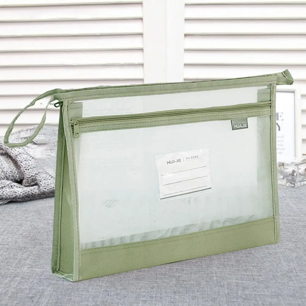 Карман для документов, двухслойная сетчатая сумка на молнии, удобный органайзер для файлов A4 для школы, офиса, путешествий