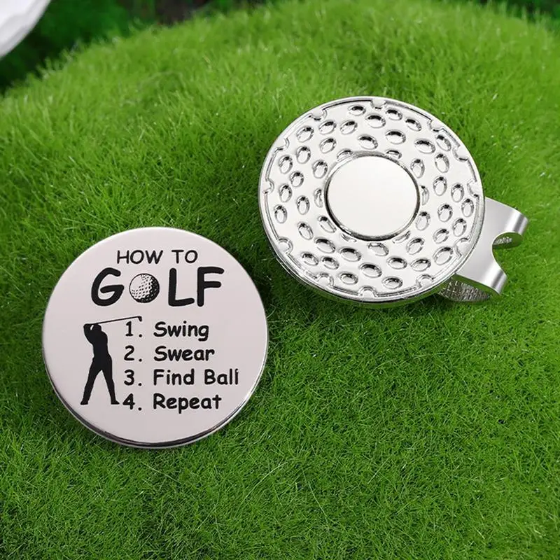 Golf Ball Marker With Magnetic Hat Clip Golf Ball Marker Hat Holder Golf Training Aids Funny Golf Accessories Gifts for Begginer