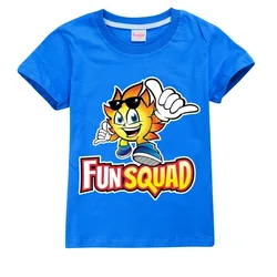 New Boys Summer Clothes Kids Cosplay Fun Squad Gaming T-shirt Pullover 100% Cotton Leisure Fashion Children Boys Girls Tees Tops