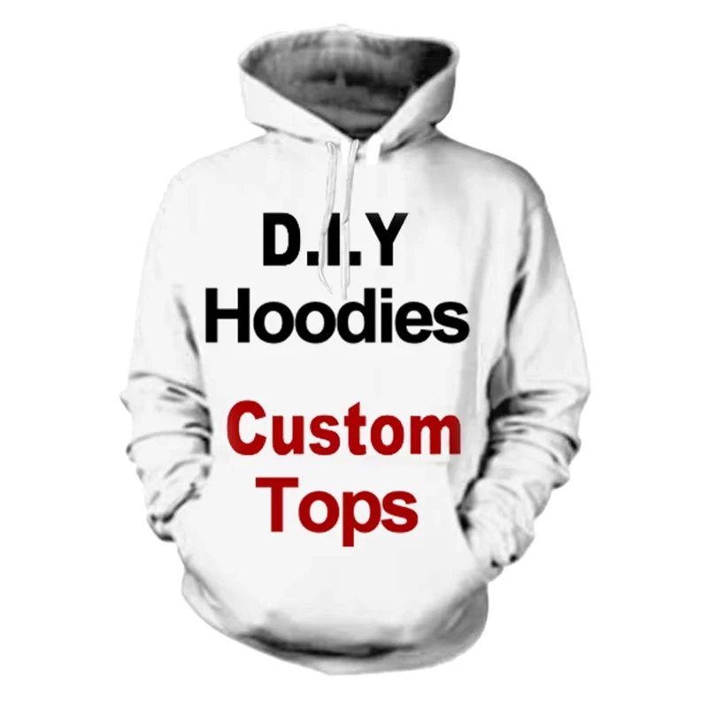 DIY 3D Printing Custom T-shirt Unique Trend Soft Oversized T Shirts Streetwear Pullover Hoodie Customized Your Own Picture Logo