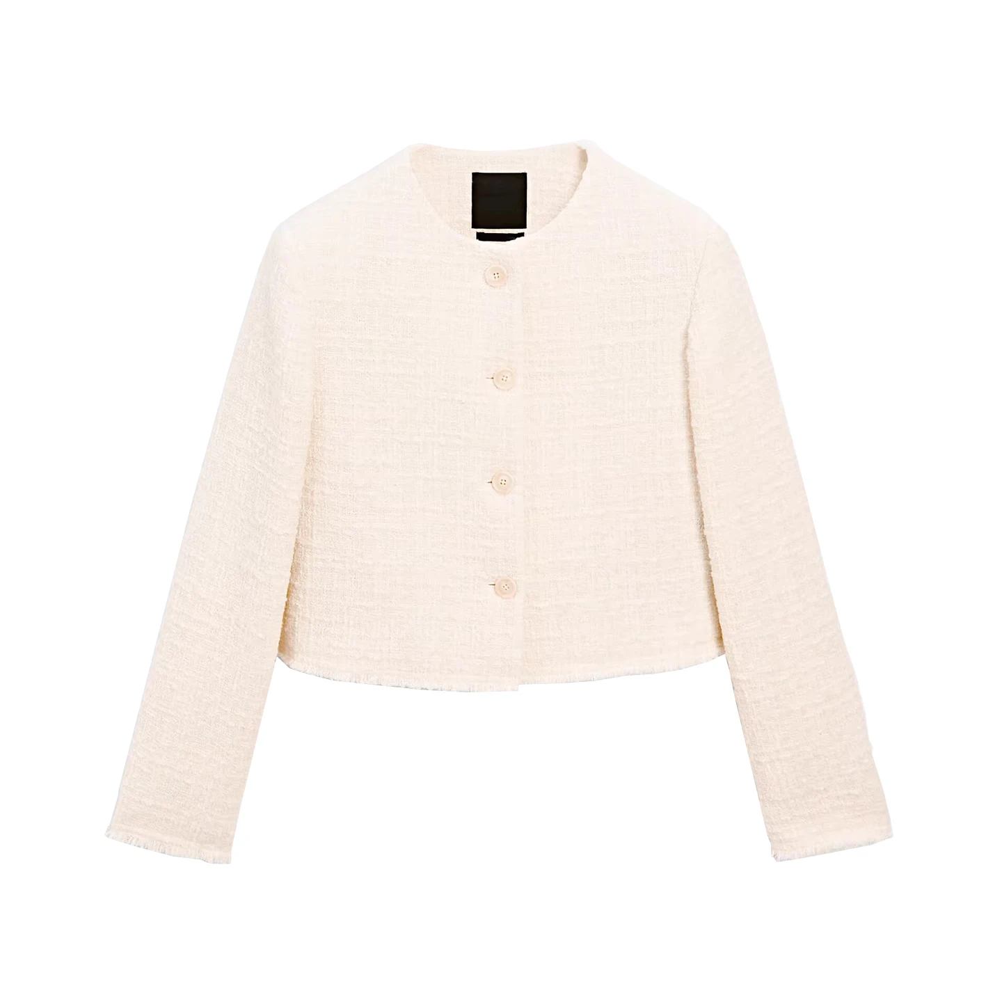 

Z 2025 Autumn New Sle round Ne ort Coat Perfume Sle Women's Faion Outerwear Breathable Polyester Fiber Coat