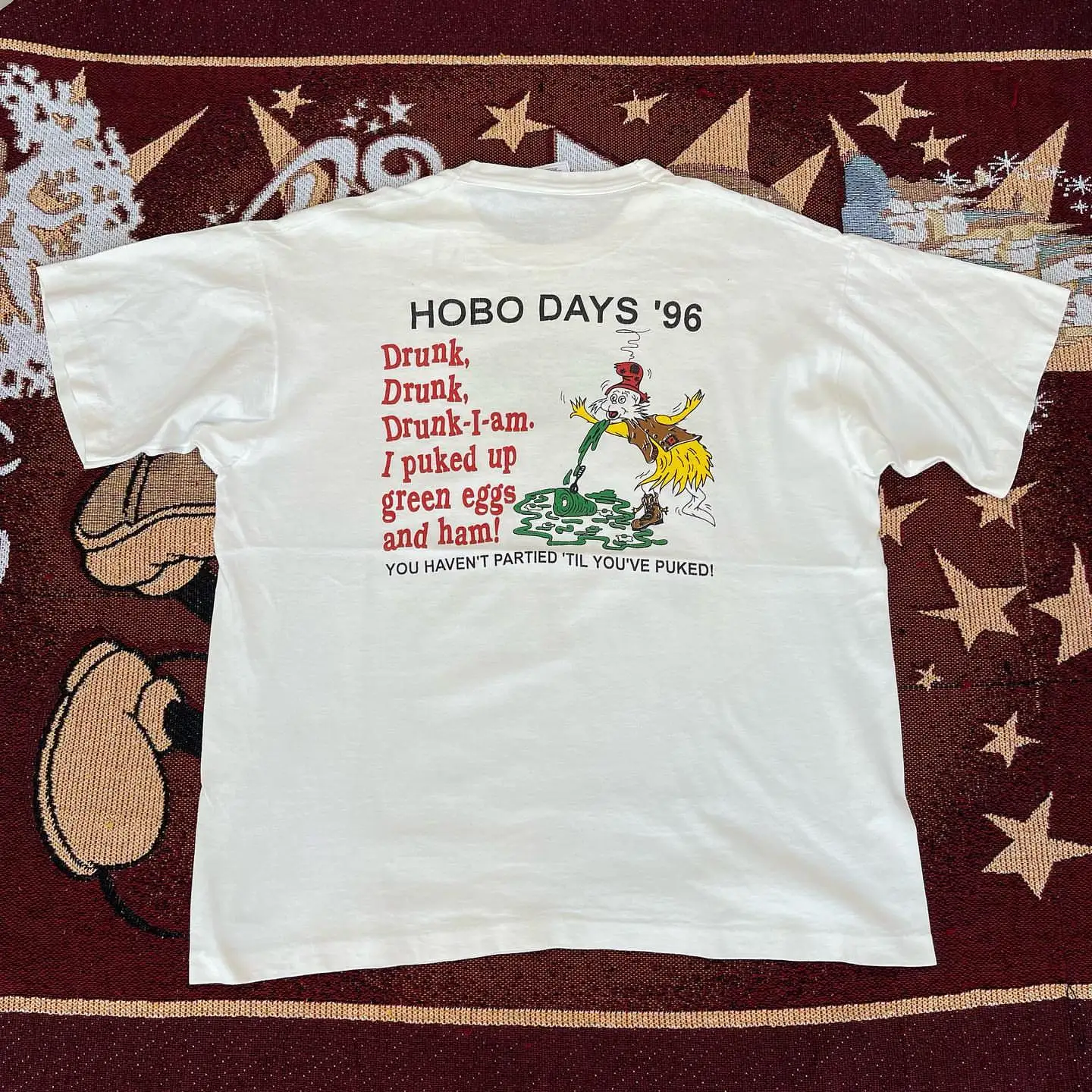 Summer White Half Sleeve Drinking Mischief Cultural T Shirt Men Women American Absurd Party Style Breathable Cotton Standard Fit