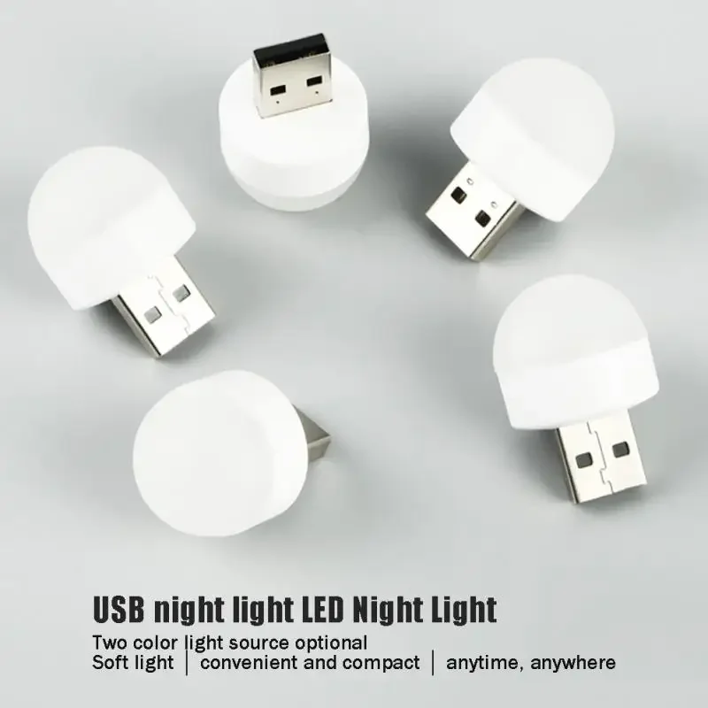 Draagbare Led Licht Mini Nachtlampje Usb Plug Lamp Computer Mobiel Opladen Kleine Boeklamp Oogbescherming Leeslampje