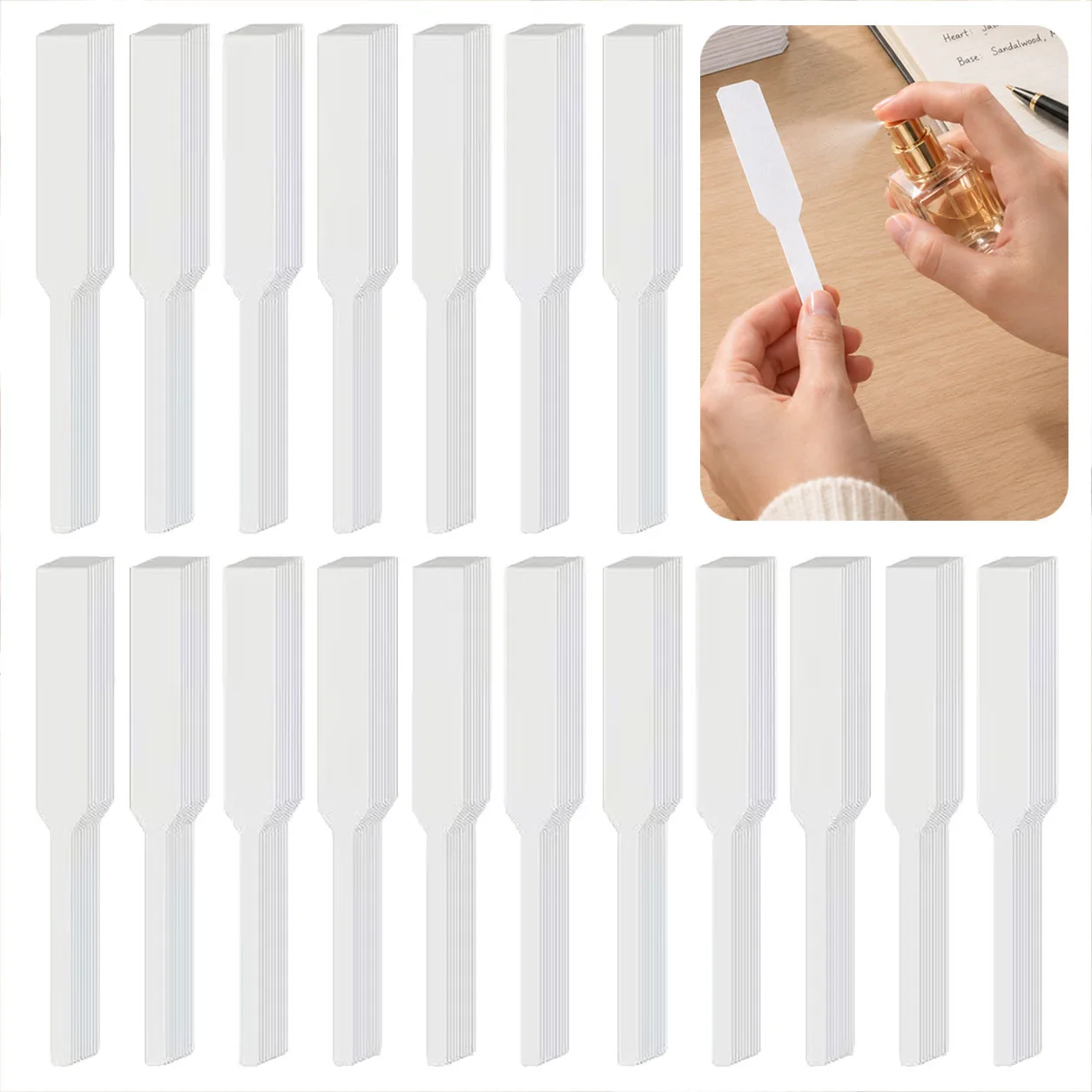 White Paper Perfume Test Strips with Handle 50Pcs Blank Scent Blotter Strips Absorbent Fragrance Testing Paper for Lab Home TMZ