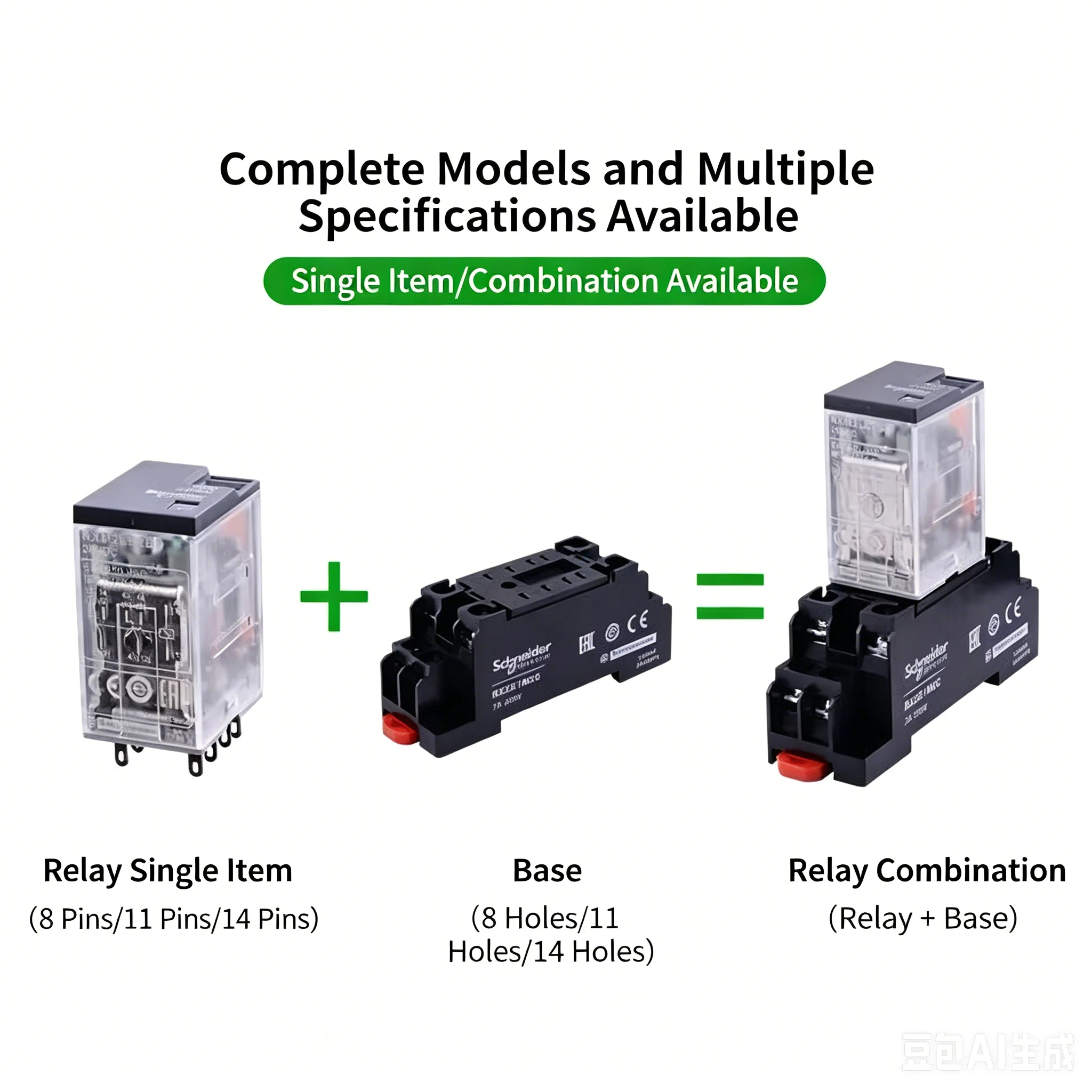 Schneider Electric Small Relay RXM2LB2BD RXM4AB2P7 Intermediate Relay 24V 220V 12V for Electrical Engineering