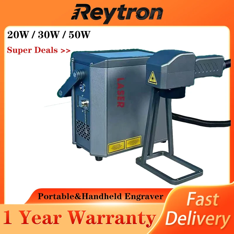

30W MAX Handheld Fiber Laser Engraver for Metal Sheets, Painted Wood & Large Surfaces, Durable Design with Fast Speed