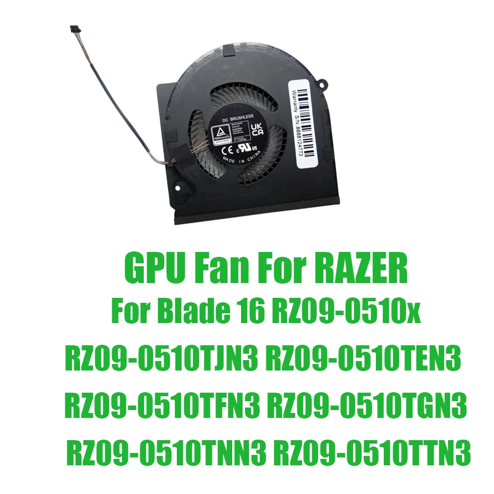 For RAZER For Blade 16 RZ09-0510x RZ09-0510TJN3 RZ09-0510TEN3 RZ09-0510TFN3 RZ09-0510TGN3 RZ09-0510TNN3 RZ09-0510TTN3 5V GPU Fan