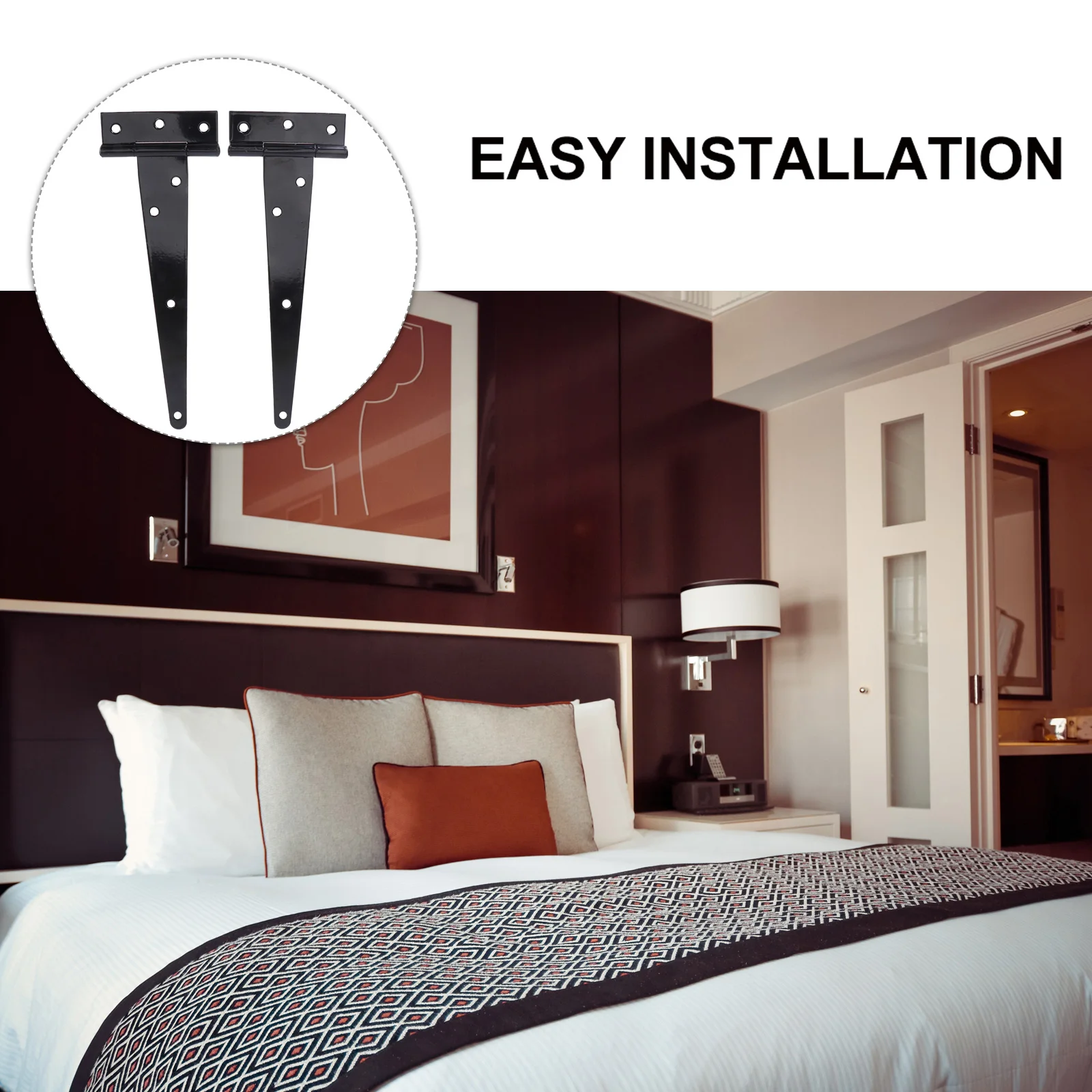 

2Pcs T Shape Hinges 8 Inches Rustproof Iron Heavy Duty Gate Door Hinge Furniture Hardware T Shape Hinges Gate Hinge